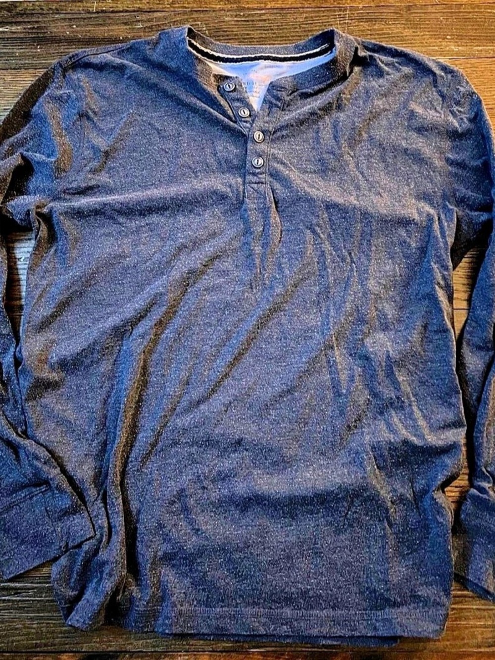 Weatherproof Vintage Long Sleeve Henley Blue Size Large